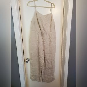 Wide leg linen jumpsuit